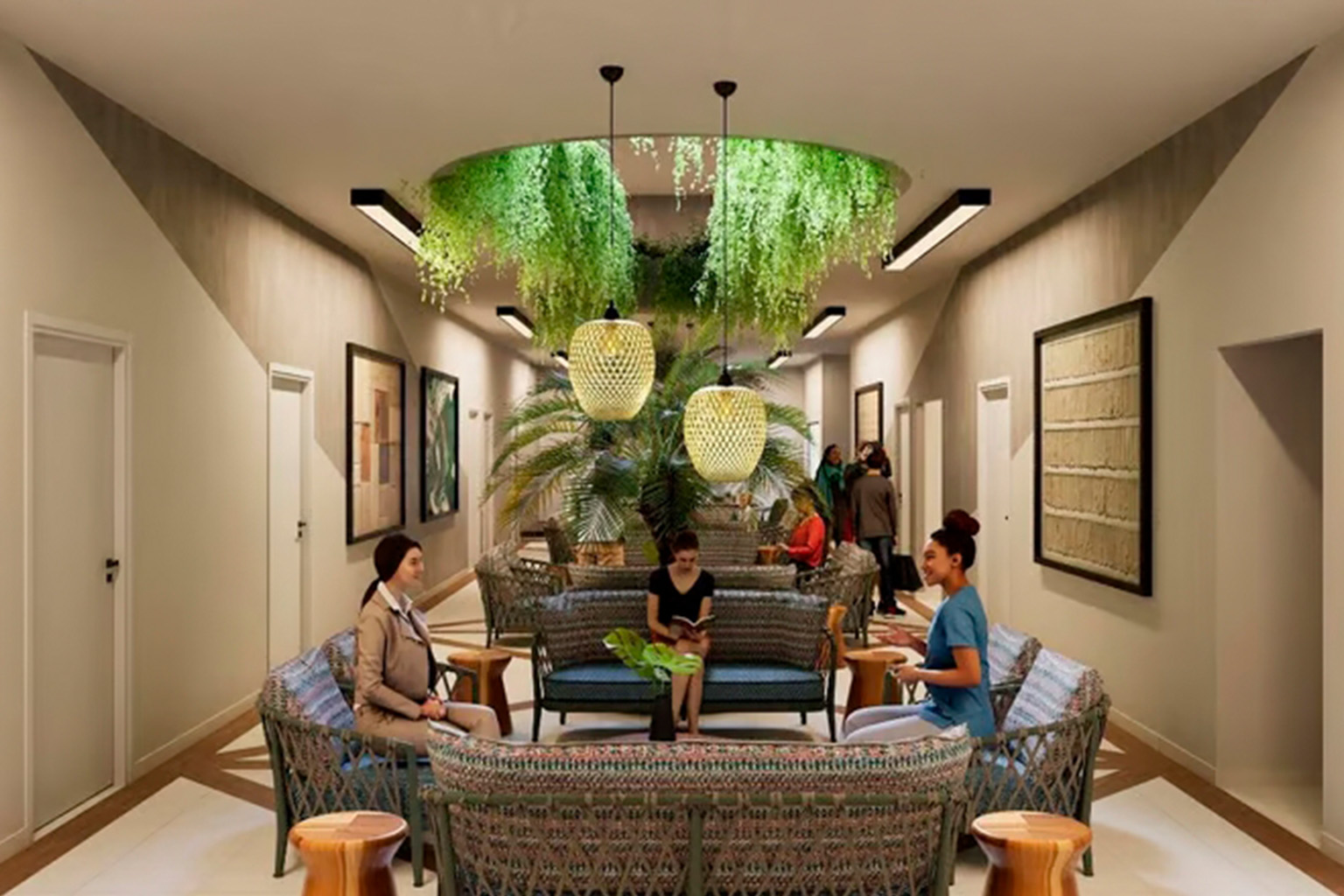 Corredor principal da Casa de Repouso Vila Serenitá